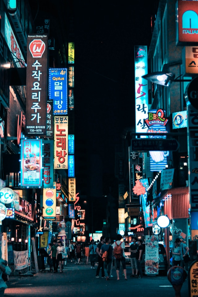 .ciudad de noche en corea